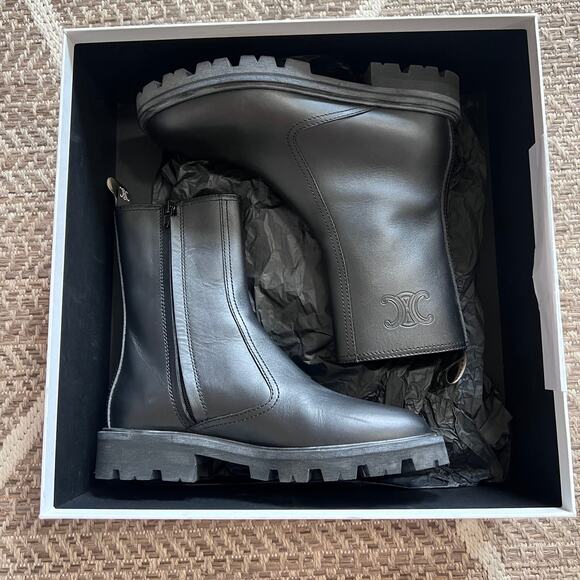 Celine Margaret Lug Sole Medium Zip Boot 15 Sz 38 - Picture 4 of 12